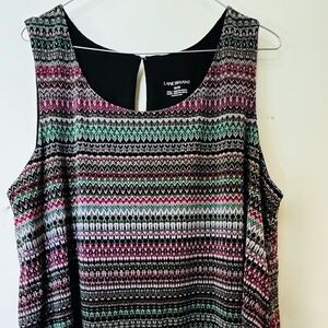 Lane Bryant Swing Top Sleeveless Argyle Tank Tunic Blouse Lined 18 - 20